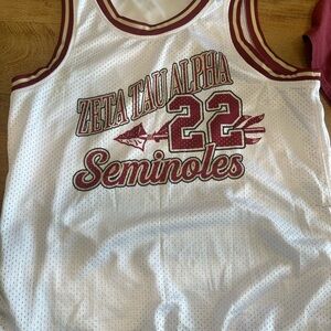 FSU Zeta Basketball Jersey Size Adult S/M White/Garnet/Gold EUC